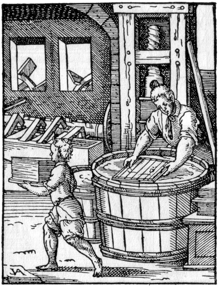 Bild Papiermacher im Mittelalter